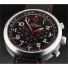 Zeno B560-A17 Men's 'Rondo' Chronograph Black Dial Black/Red Leather Strap Automatic Watch