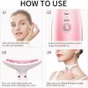 Neck Face Massager, Skin Care Face Massage Tool, 3-in-1 Facial Massager, Face Sculpting Tool with Thermals, Vibration (Pink)