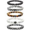 Healing Magnetic Tiger Eye Lava Natural Stone Bead Bracelet For Men And Women