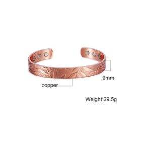 Fashion Vintage Pure Copper Magnetic Bracelet (style: Copper 9mm)