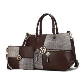 MKF Collection Maji Vegan Leather Women Satchel with Wristlet by Mia K (Material: Vegan Leather, Color: Coffee)
