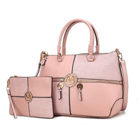 MKF Collection Maji Vegan Leather Women Satchel with Wristlet by Mia K (Material: Vegan Leather, Color: Pink)