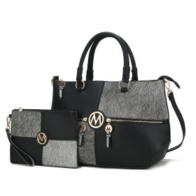 MKF Collection Maji Vegan Leather Women Satchel with Wristlet by Mia K (Material: Vegan Leather, Color: black)