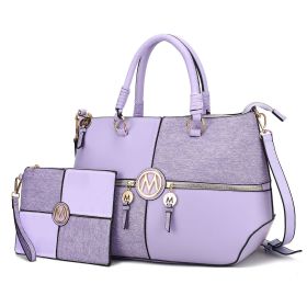MKF Collection Maji Vegan Leather Women Satchel with Wristlet by Mia K (Material: Vegan Leather, Color: Lavender)