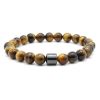 Healing Magnetic Tiger Eye Lava Natural Stone Bead Bracelet For Men And Women